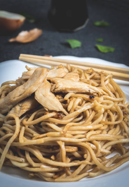 istock Asian noodles with chicken meat 1134410639