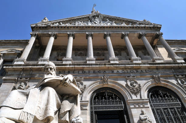 view against the diving of the National Library of Madrid