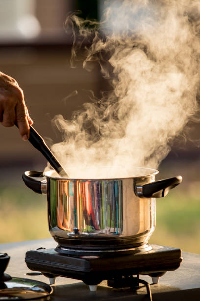 istock steam flowing from cooking pot against beautiful morning light 1134412966