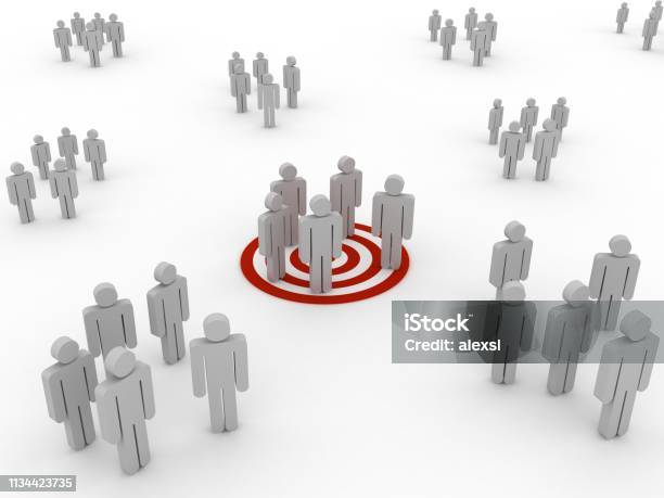 Target Market People Competition Teamwork Stock Photo - Download Image Now - Target Market, Customer, Sports Target