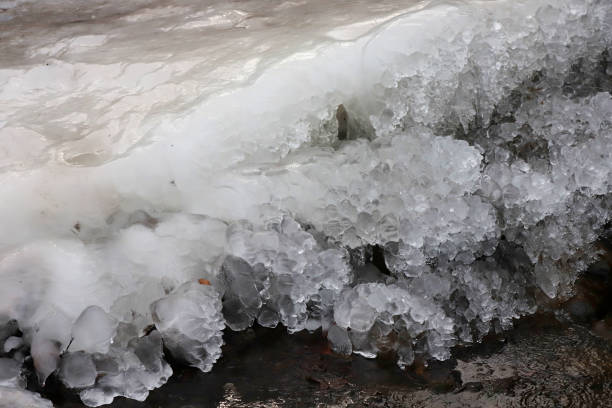istock Frost near the stream in the winter. 1134425093