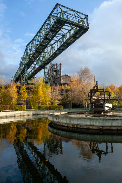 istock Old factory crane 1134427369
