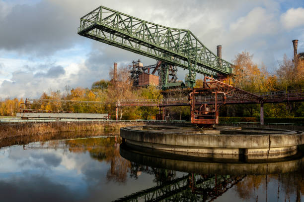 istock Old factory crane 1134427394