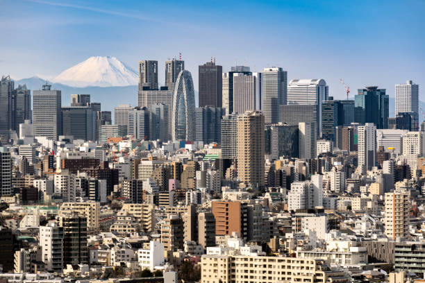 istock Tokyo skyline and Mountain fuji in Japan. 1134429014