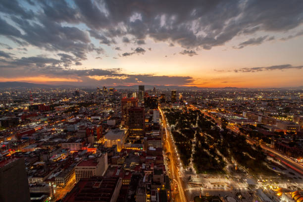 istock sunset over Mexico city 1134431686