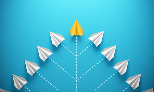 Leadership Concept With Paper Airplanes