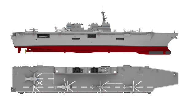 istock aircraft carrier side and top view isolated on white 1134432800