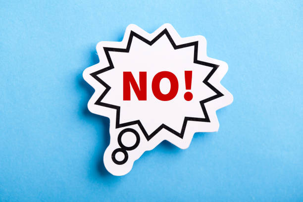 istock Say No Speech Bubble Isolated On Blue 1134432922