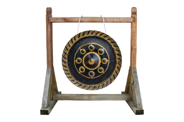 istock Thai traditional antique gong isolated on white background with clipping path 1134435538