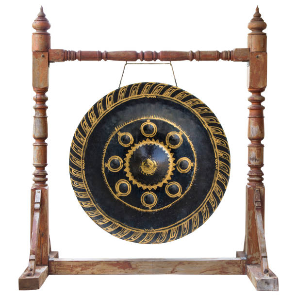 istock Thai traditional antique gong isolated on white background with clipping path 1134435608