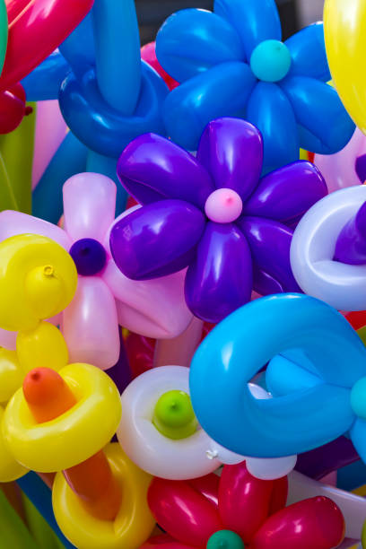 istock Flower shapes made of colored balloons 1134435986