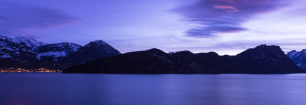 istock Night panorama. Lake Lucerne. Swiss Alps. Long exposure. 1134436739