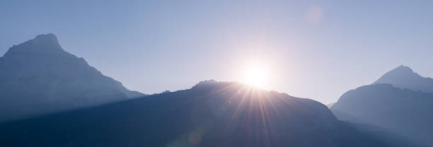 istock Panorama. Sun in the mountains. Natural light. 1134437365