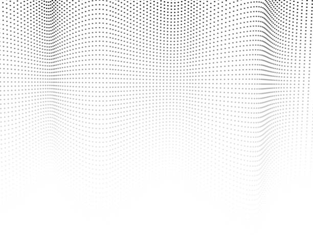 Gray spots on a white background. Halftone textured pattern. Dotted undulating lines. Monochrome op art design. Vector airy waves. Abstract digital graphic. Tech concept. EPS10 illustration Gray spots on a white background. Halftone textured pattern. Dotted undulating lines. Monochrome op art design. Vector airy waves. Abstract digital graphic. Tech concept. EPS10 illustration connect the dots stock illustrations