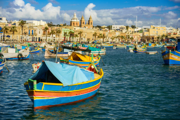 istock Boats Luzzu at Marsaxlokk harbor 1134438245