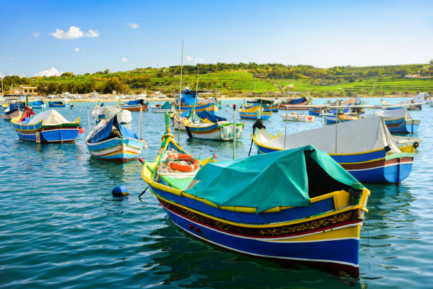 istock Boats Luzzu at Marsaxlokk harbor 1134438695