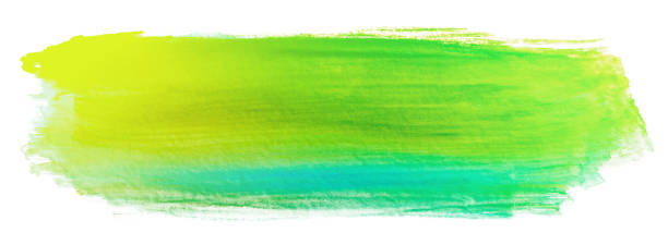 istock green watercolor stain drawn by hand. 1134440611