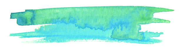 istock green blue watercolor stain drawn by hand.high resolution real texture 1134440653