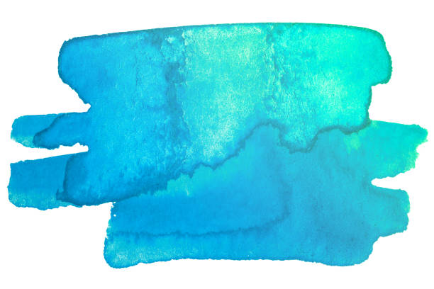 istock blue watercolor stain drawn by hand. high resolution real texture 1134440669