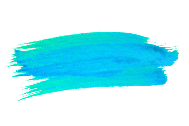 istock green blue watercolor stain drawn by hand. high resolution real texture 1134440687