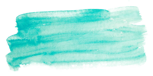 istock green blue watercolor stain drawn by hand. 1134440694