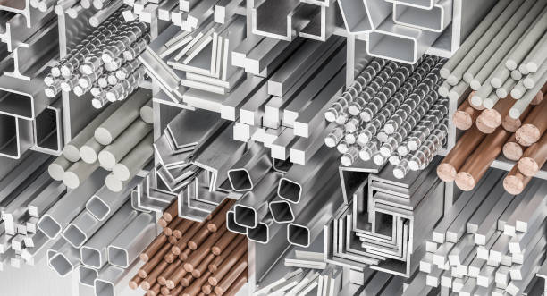 different kind of metallic profiles 3d rendering of different kind of metallic profiles rebar production stock pictures, royalty-free photos & images
