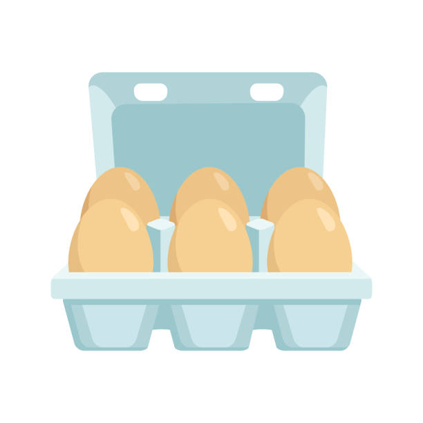 illustrazioni stock, clip art, cartoni animati e icone di tendenza di icona della scatola delle uova - uovo