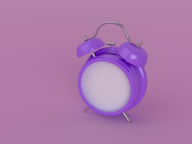 istock 3d Rendering Purple Alarm Clock On Purple Background 1134445419