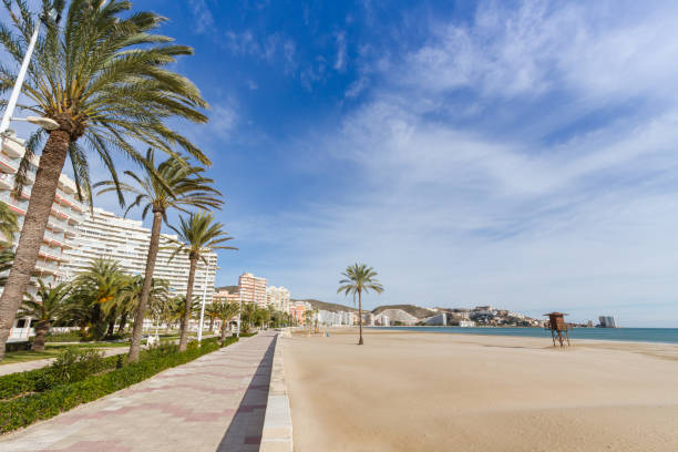 istock Mediterranean sea and promenade in cullera beach 1134445518