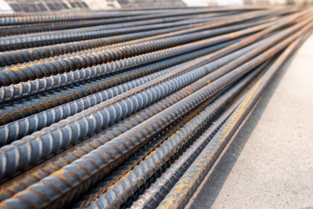 istock Steel bar on the road in construction site, background. 1134458199