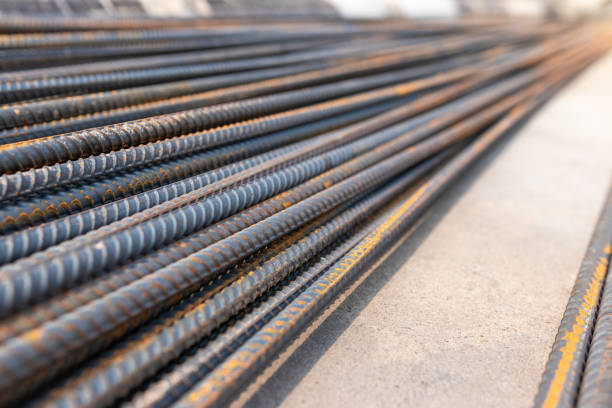 istock Steel bar on the road in construction site, background. 1134458220