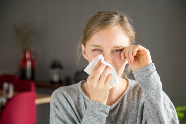 istock Stressed girl suffering from allergy 1134461613
