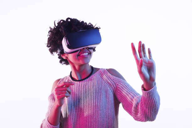 istock Black teenager in VR goggles 1134468914