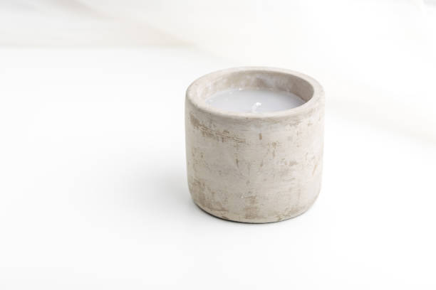 istock Single concrete candle with essential oils. Minimalism concept. 1134469969