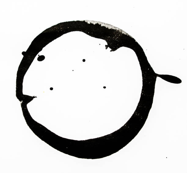 istock Black Coffee Cup Drink Stain On White Background 1134471522
