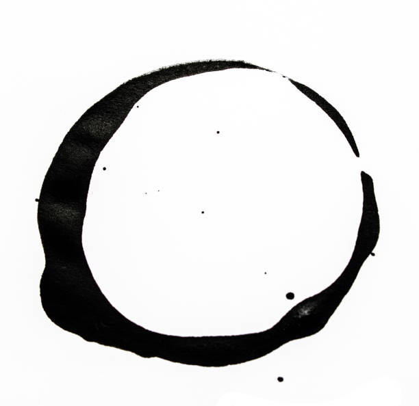 istock Black Coffee Cup Drink Stain On White Background 1134471829