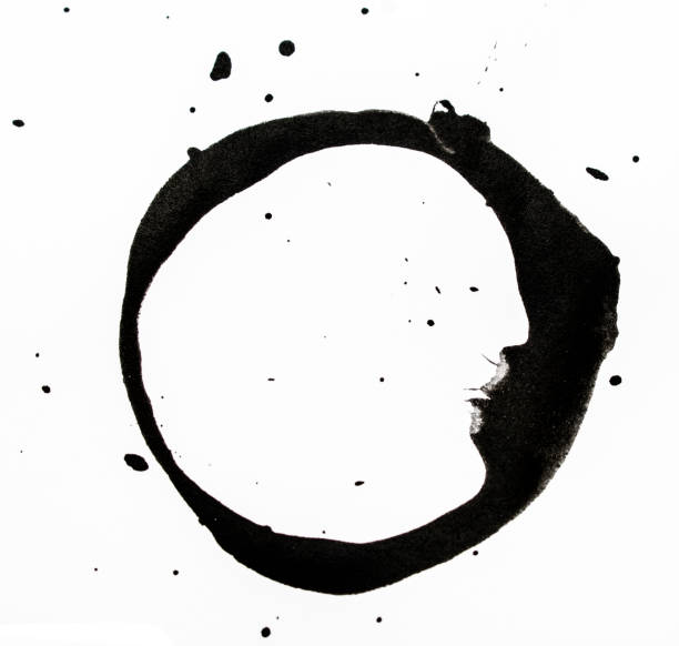 istock Black Coffee Cup Drink Stain On White Background 1134471915