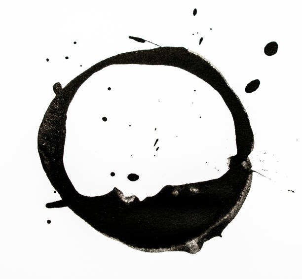 istock Black Coffee Cup Drink Stain On White Background 1134472058