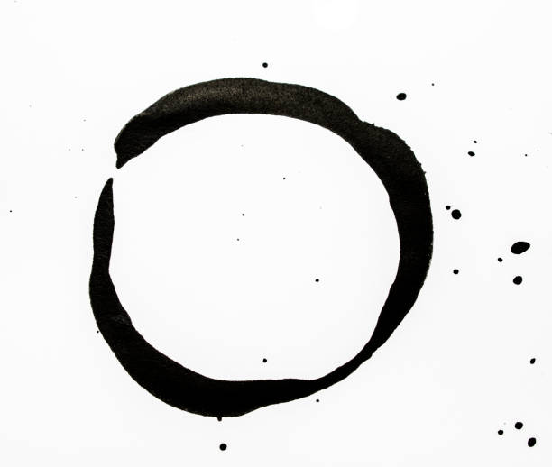 istock Black Coffee Cup Drink Stain On White Background 1134472132