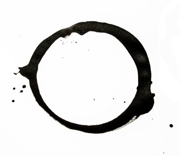 istock Black Coffee Cup Drink Stain On White Background 1134472743