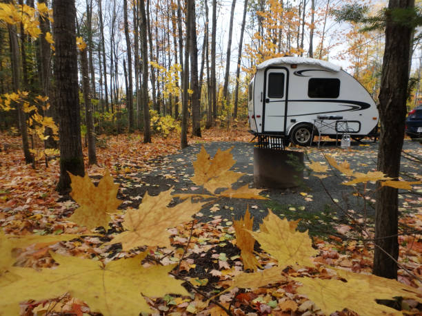 istock RV Camping in the fall with Travel Trailer, Quebec, Canada 1134472749