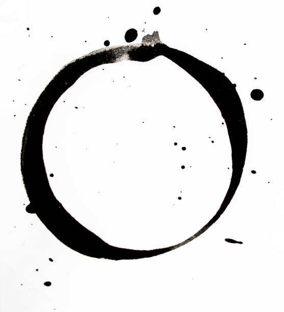istock Black Coffee Cup Drink Stain On White Background 1134472857
