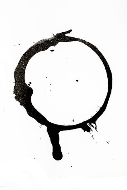 istock Black Coffee Cup Drink Stain On White Background 1134473024