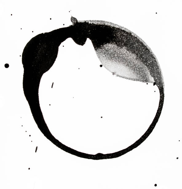 istock Black Coffee Cup Drink Stain On White Background 1134473092