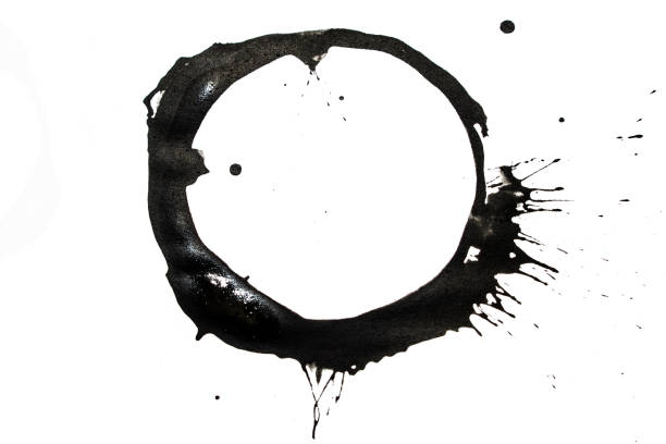 istock Black Coffee Cup Drink Stain On White Background 1134473234