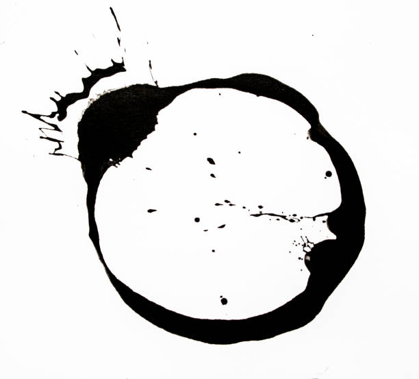 istock Black Coffee Cup Drink Stain On White Background 1134473336