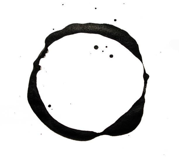 istock Black Coffee Cup Drink Stain On White Background 1134473362