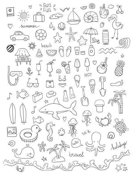 ilustraciones, imágenes clip art, dibujos animados e iconos de stock de vector dibujado a mano dibujados boceto de viaje conjunto - restaurante sketch