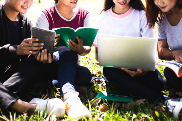 istock Back to school education knowledge college university concept,Students Education Social Media Laptop Tablet 1134479017