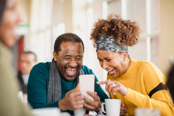 istock Senior Couple Sitting In A Cafe 1134482078